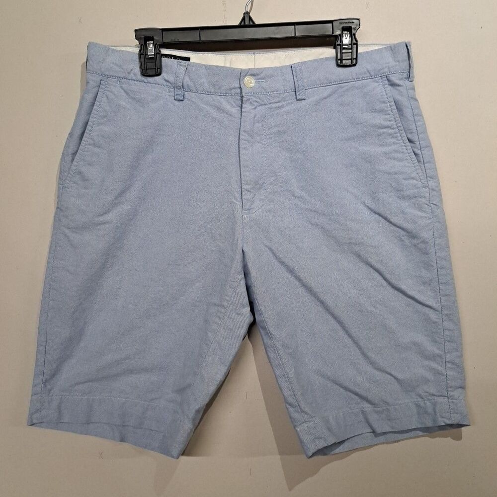 Polo Ralph Lauren Shorts Mens 34 Light Blue 10" Inseam Flat Front